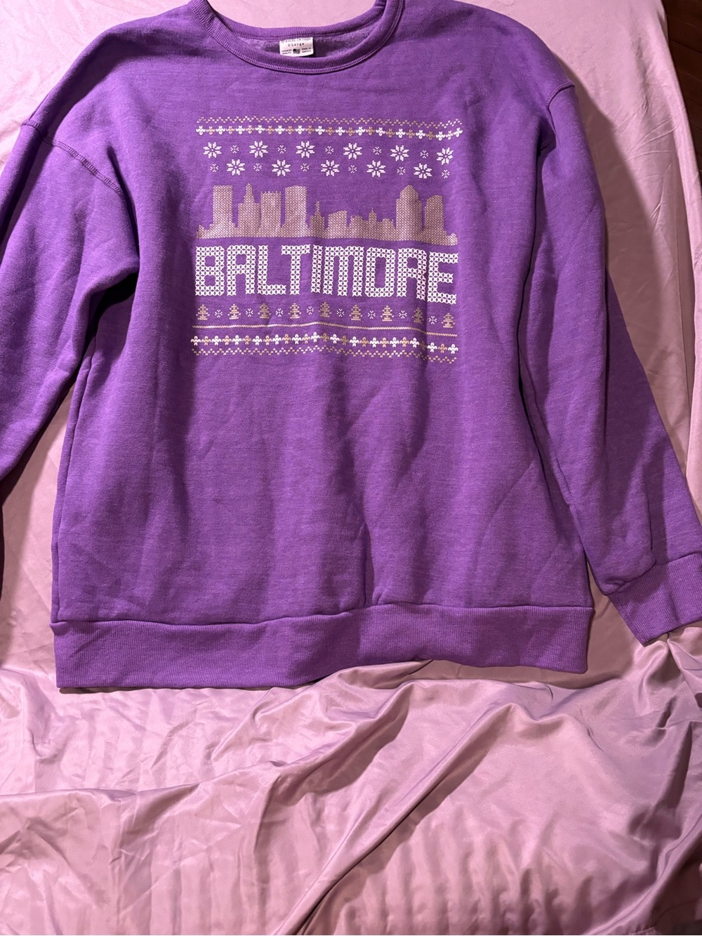 Baltimore Graphic Crewneck Sweater - Purple